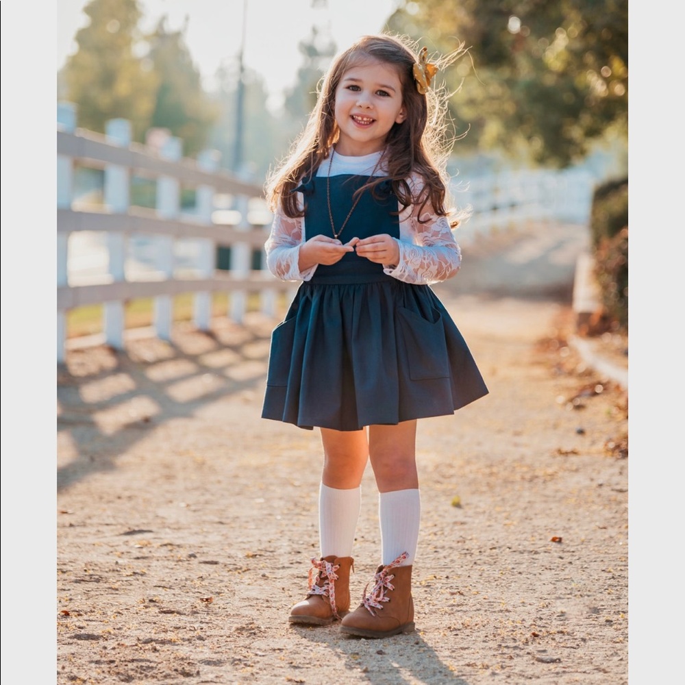 Linen Cotton Fall Girls Dress 4T
